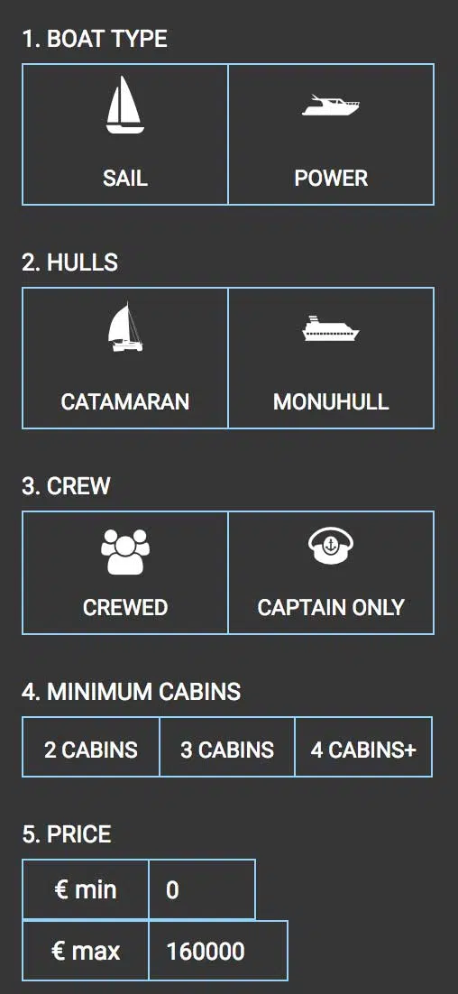 greece yacht charter search