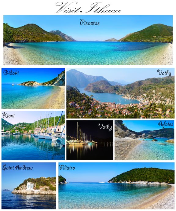 visit Ithaca collage Ionian islands Greece - greek summer photos