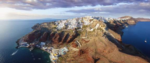 Aerial view of Santorini
