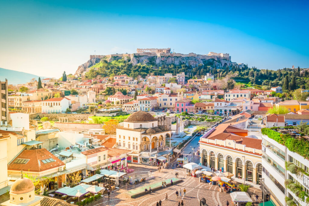 Skyline of Athens with Acropolis hill