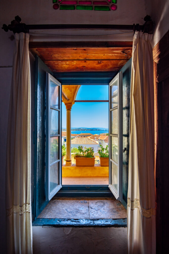 View of the amazing island of Spetses, Greece.