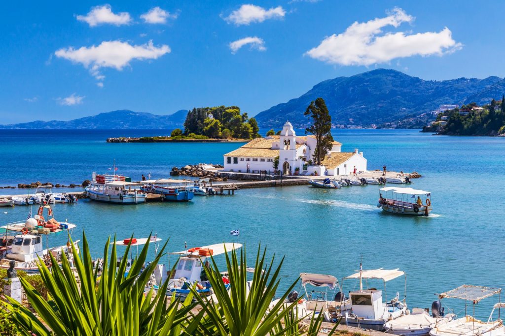 Vlacherna Monastery on its islet near Corfu town, close to Corfu Airport