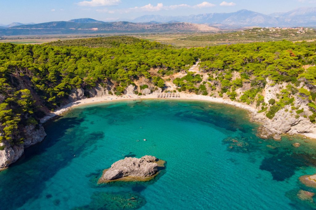 Alonaki Bay near Preveza on the Greek mainland, a short drive from Aktion Airport