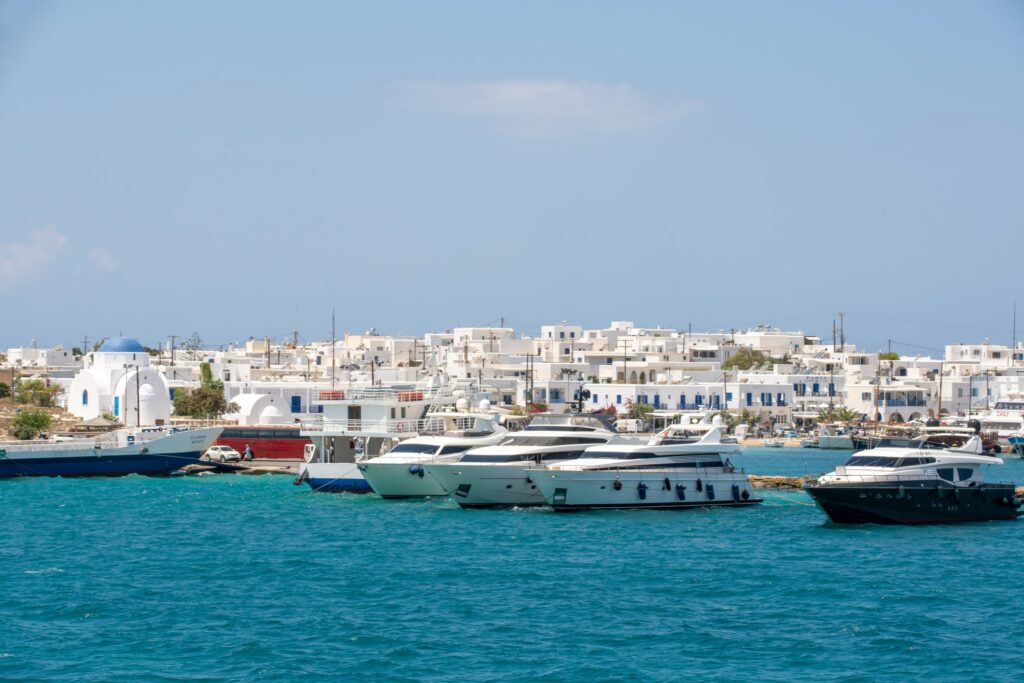 Boats in the port of Chora, Antiparos
