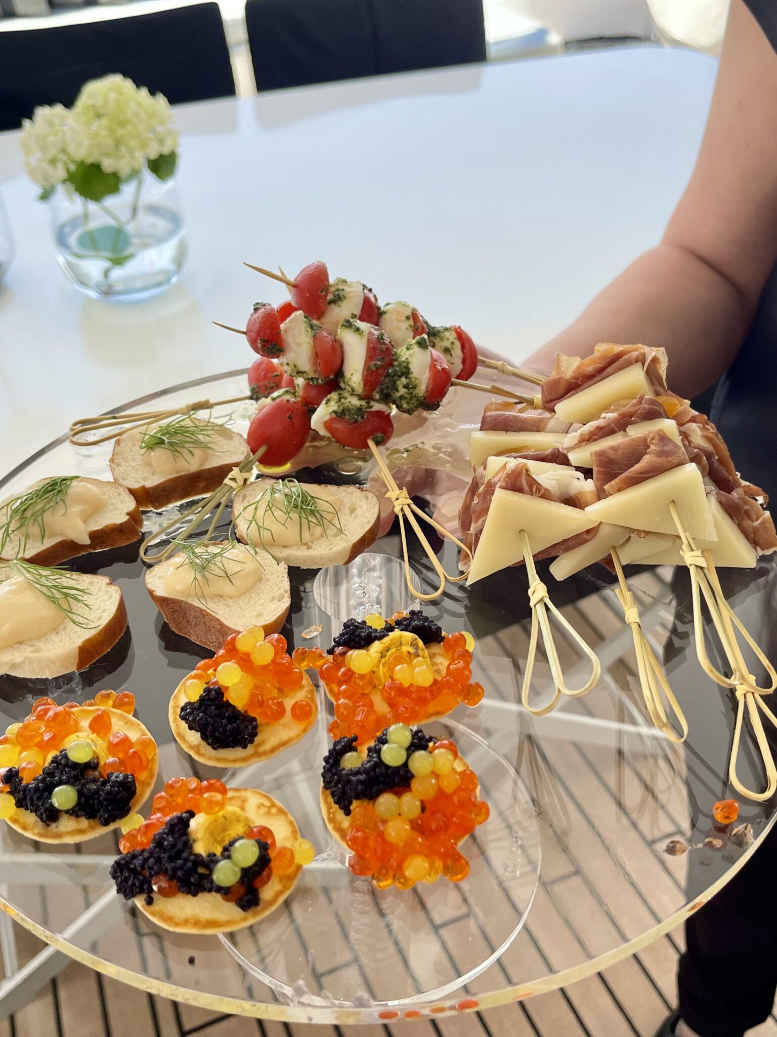 Food served on PROJECT STEEL at MEDYS Yacht Show 2025