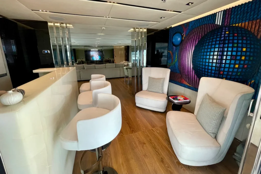 Superyacht OURANOS bar and lounge, Greece