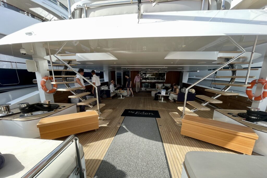 The beach club at the stern of superyacht MY EDEN