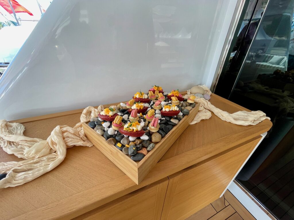 BOJI, a tray of sweets on deck
