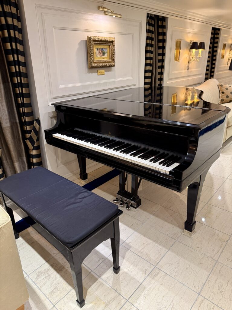 CHRISTINA O, the grand piano in the ballroom