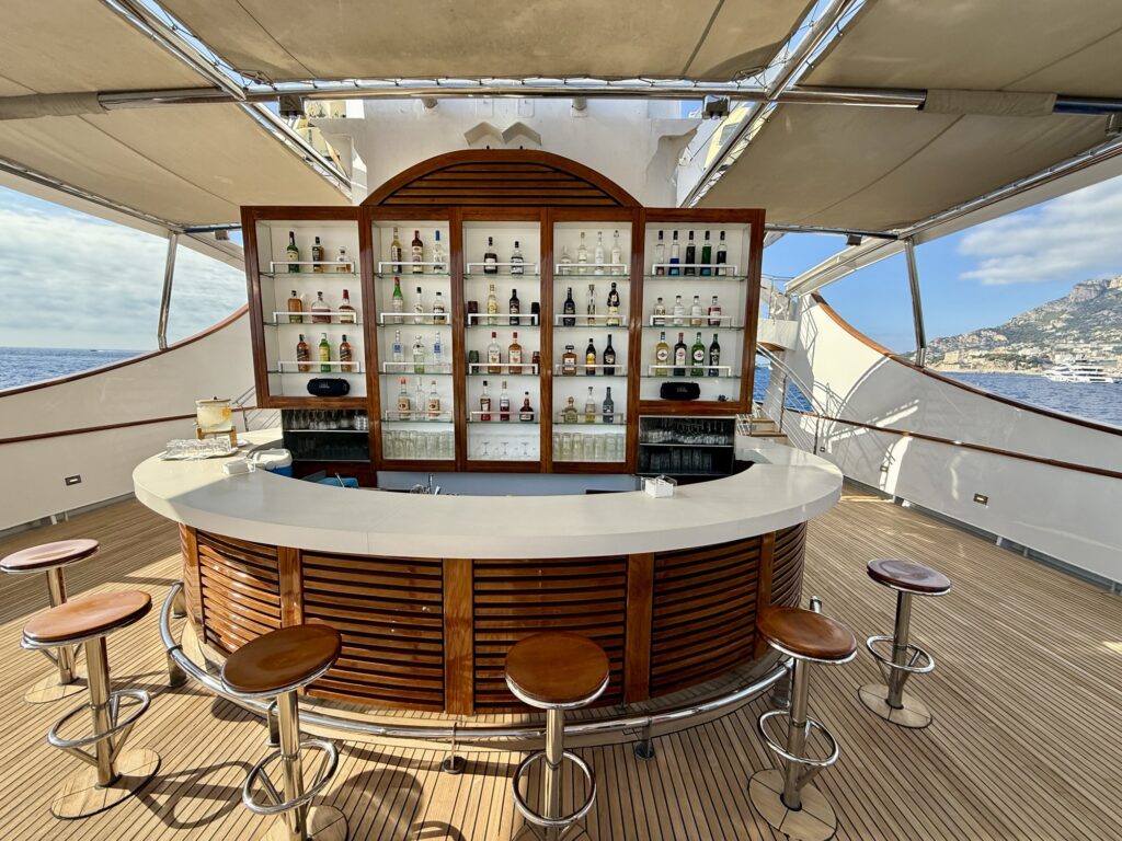 CHRISTINA O, the open-air bar on the jacuzzi deck