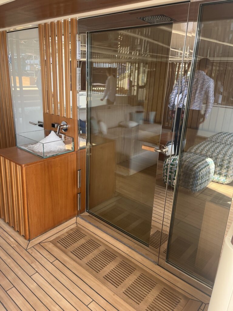 The master bathroom on motor yacht ETERNAL SPARK, April 2025.