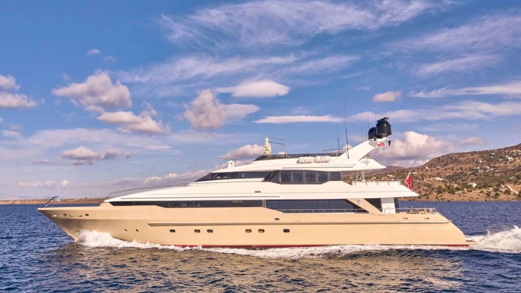 PROMETHEUS I, a 147 foot Heesen superyacht, under way in Greece
