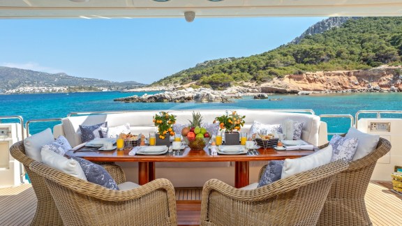 Motor Yacht Divine on board Aft Deck