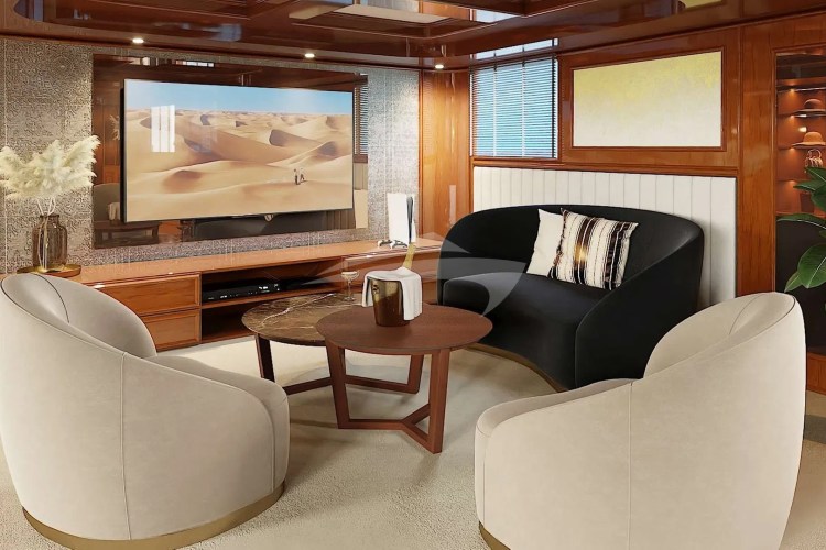 Seating area portside of Master Cabin
