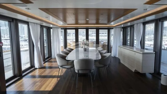 Bridge Deck Salon featuring Bar and TV Seating Area