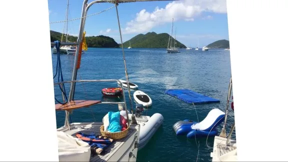 Water toys floating astern