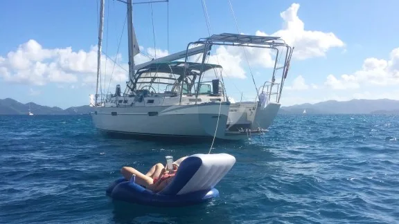 Loafing on the floatie behind Starlight