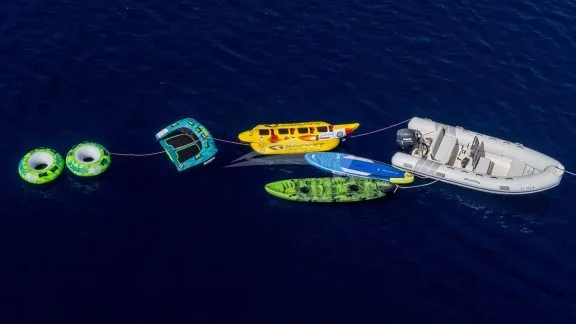 Aerial View of Water Toys