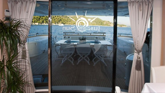 Facing aft from saloon