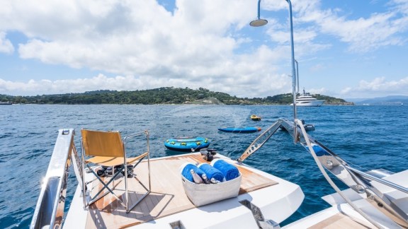 Swim platform with shower