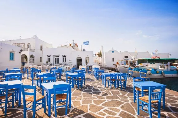 Naoussa harbour on Paros, Cyclades, Greece