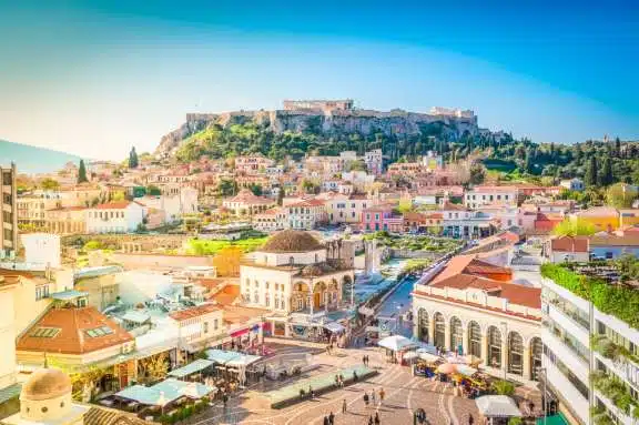 Skyline of Athens with Acropolis hill