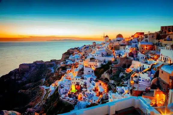 Santorini Sunset Greece Island