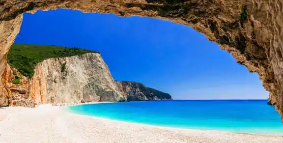 Most beautiful beaches of Greece series - Porto Katsiki in Lefkada, Ionian islands.