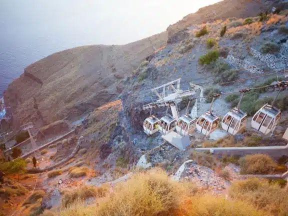 The Cable Car is a relaxing sightseeing experience that takes tou from the Old Port of Santorini to the town of Fira above