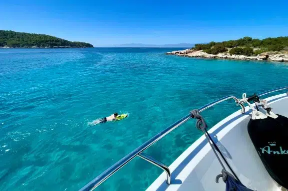 Charter guest from Motor yacht ANKA trying out the seabob, Greece