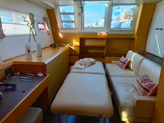 Spa room onboard Catamaran Nova, Med Yacht Show 2024 in Nafplion