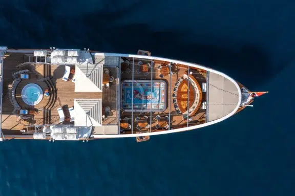 Swimming Pool onboard famous luxury yacht Christina O, featured in the high-rated movie 