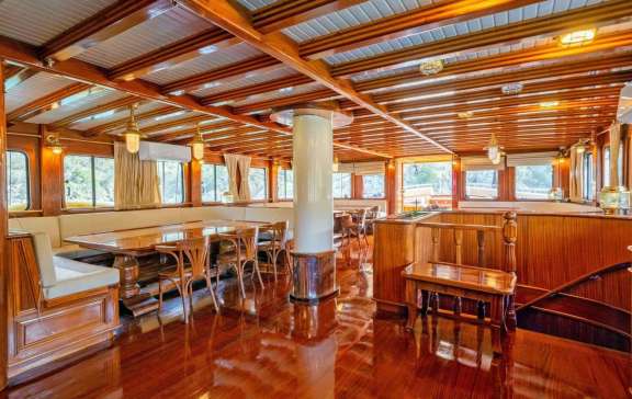 Greek Charter Gulet Admiral (36 Guests) Main Saloon