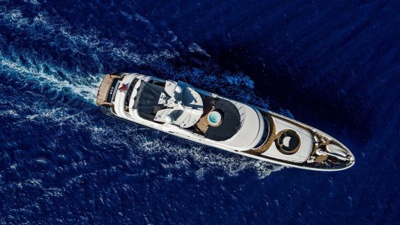 Luxury Charter Motor Yacht Zia from above