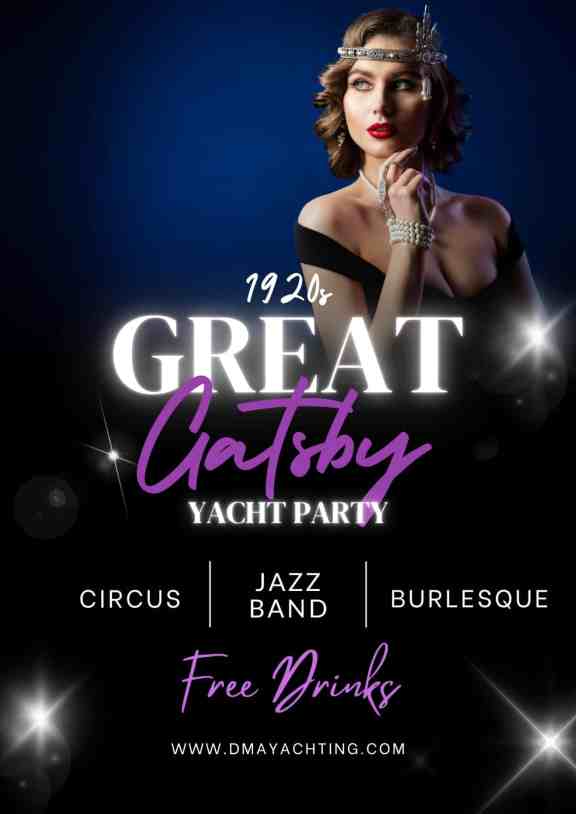 Great Gatsby Yacht Party with DMA Yachting
