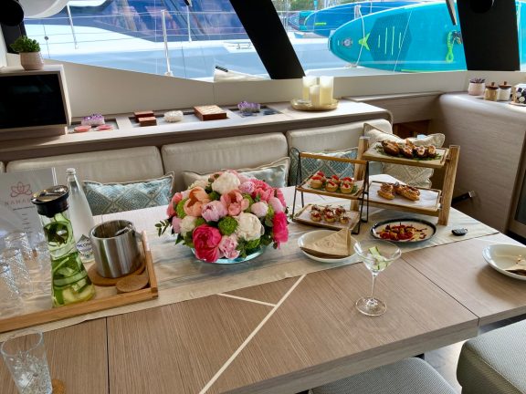 Food Presentation at Poros Yacht Show, Catamaran Namaste