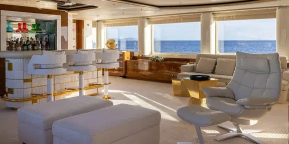 ALFA G Luxury Charter Yacht Oceanco 60M Custom Upper Lounge