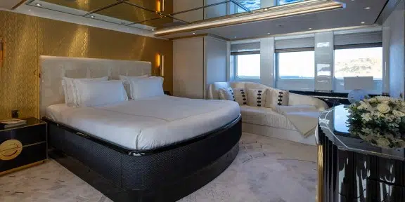 ALFA G Luxury Charter Yacht Oceanco 60M Custom Master Cabin Bed