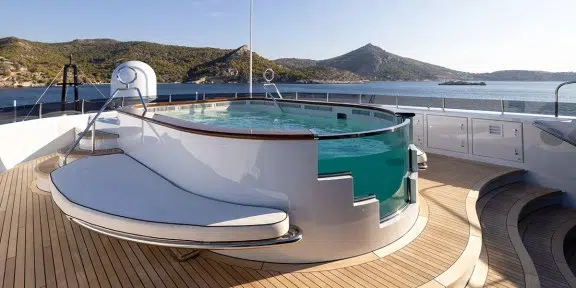 ALFA G Luxury Charter Yacht Oceanco 60M Custom Swimming Pool