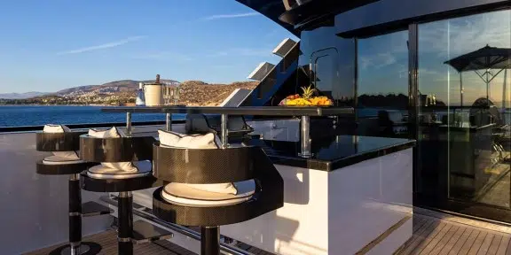 ALFA G Luxury Charter Yacht Oceanco 60M Custom Sundeck Bar