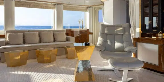 ALFA G Luxury Charter Yacht Oceanco 60M Custom Upper Lounge Seating