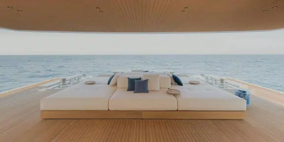 ALMAX Luxury Charter Yacht Sanlorenzo 50 Steel Aft Seating