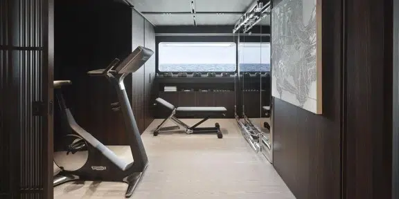 ALMAX Luxury Charter Yacht Sanlorenzo 50 Steel Gym