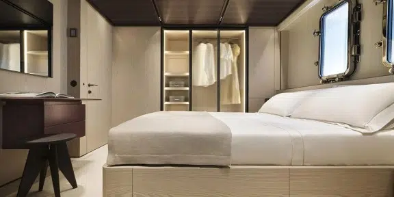 ALMAX Luxury Charter Yacht Sanlorenzo 50 Steel Double Bed Cabin