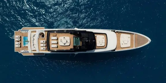 ALMAX Luxury Charter Yacht Sanlorenzo 50 Steel Aerila View Top