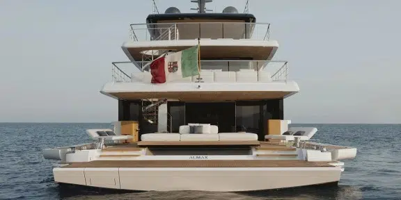 ALMAX Luxury Charter Yacht Sanlorenzo 50 Steel Swim Platform