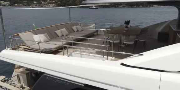 ALMAX Luxury Charter Yacht Sanlorenzo 50 Steel Sundeck Aft