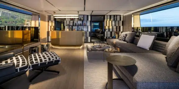 BEL1 Luxury Charter Yacht 50m Rossinavi Upper Deck Lounge