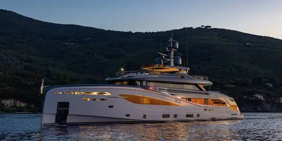BEL1 Luxury Charter Yacht 50m Rossinavi Sunset Cruise