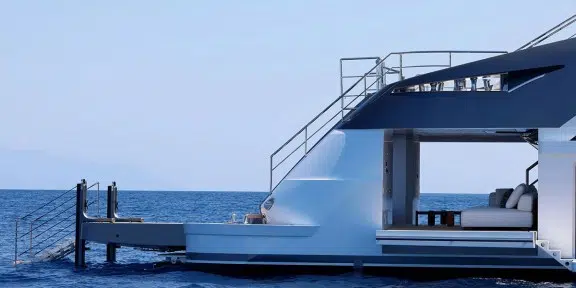 BEL1 Luxury Charter Yacht 50m Rossinavi Aft Profile